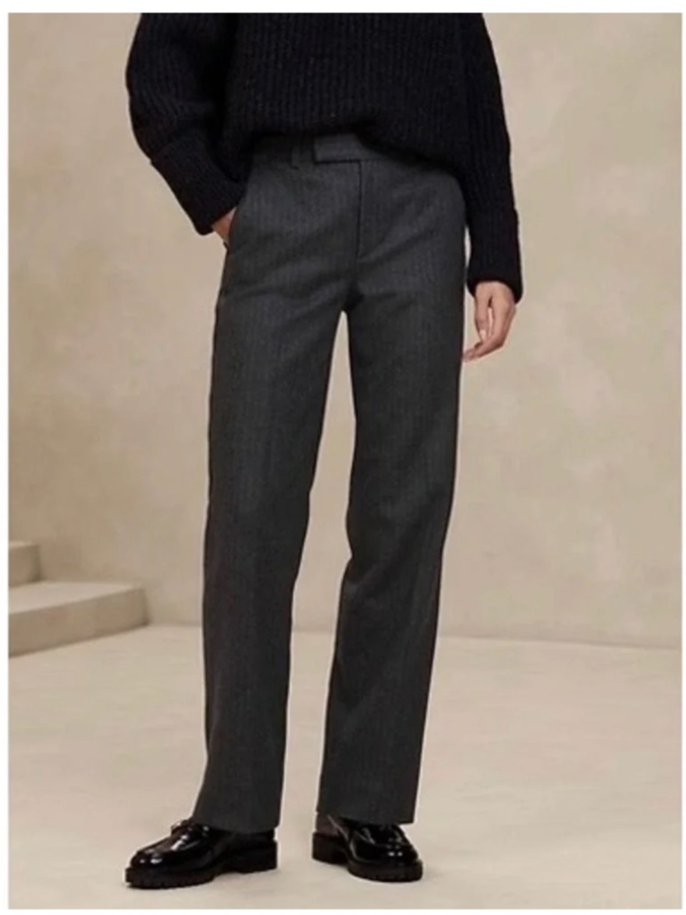 Banana Republic Arama Italian Pinstripe Wool Blend Straight Leg Pants Size 10